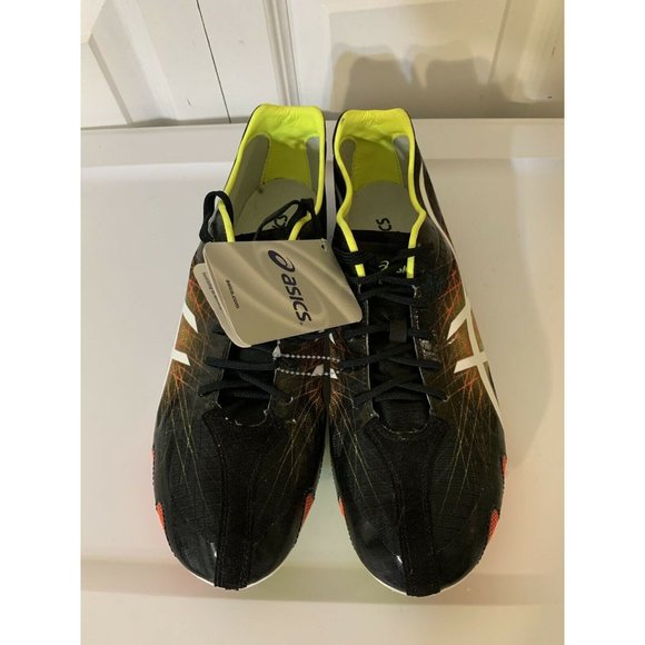 New Asics G604Y Gunlap Black White Track And Field Shoes Men's US‎ 10 - Picture 2 of 8